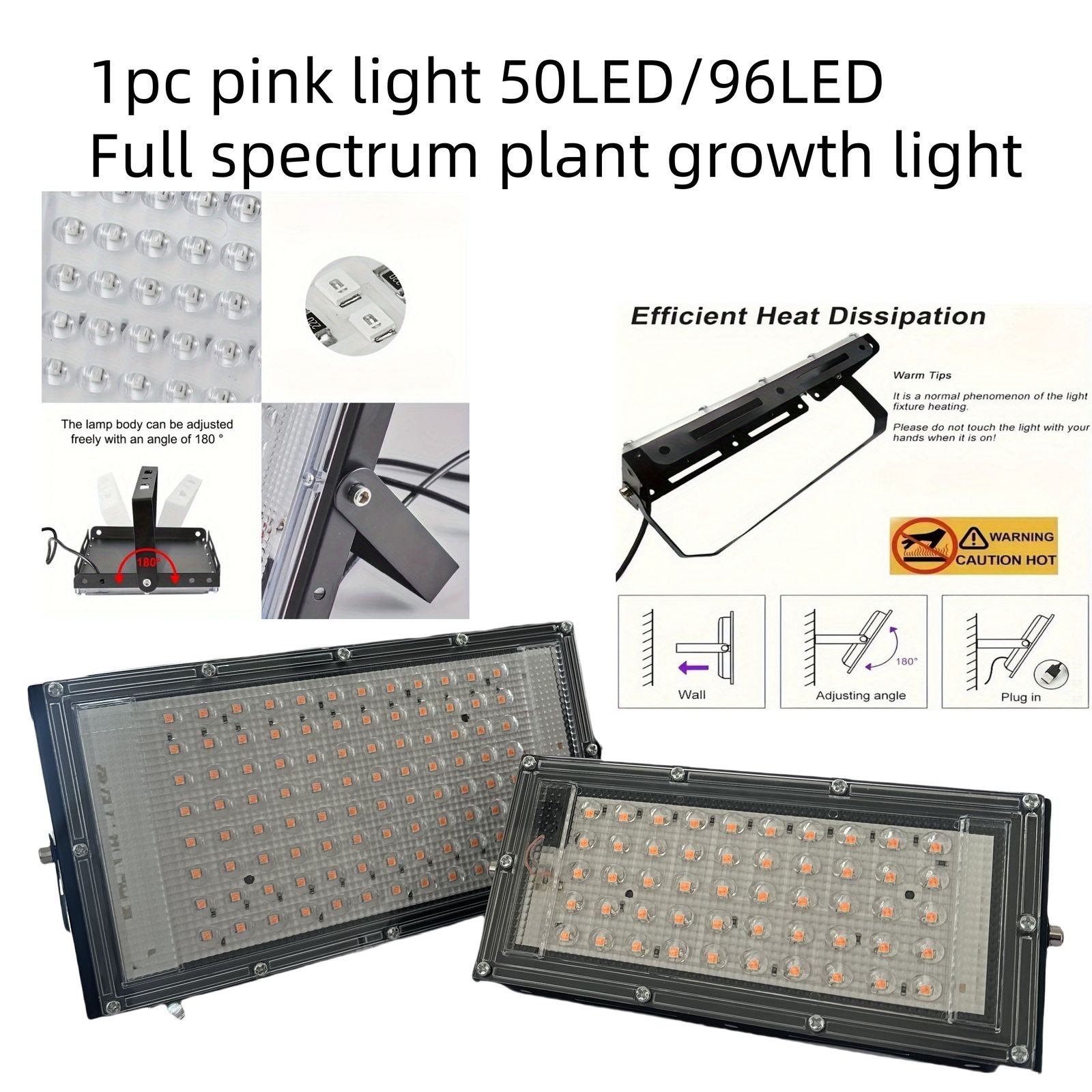One foldable full-spectrum LED growth light